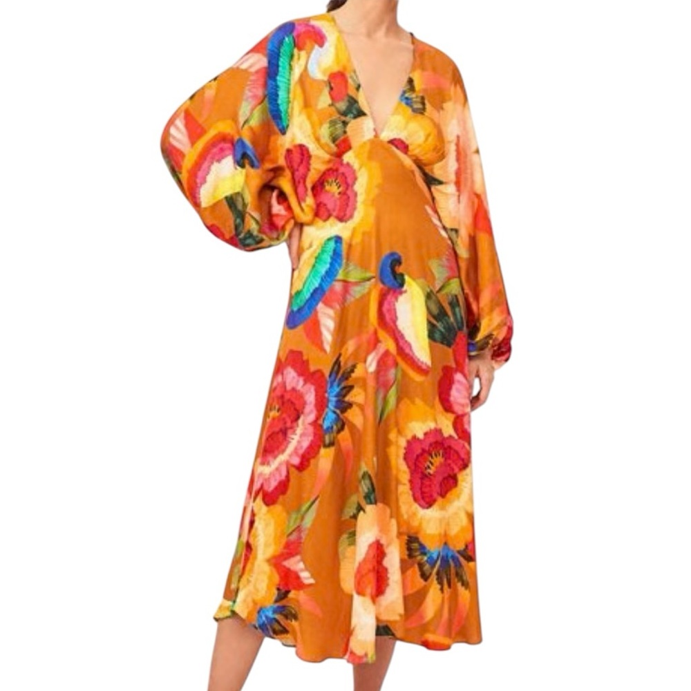 Farm Rio Cashew Floral Maxi Dress Small New with Tags